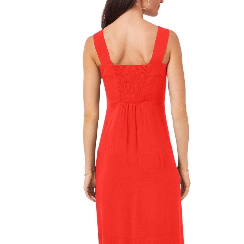 NWT/Vince Camuto Women's Smocked Back Challis Tiered Sleeveless Maxi Dress /SzSm - Picture 6 of 8